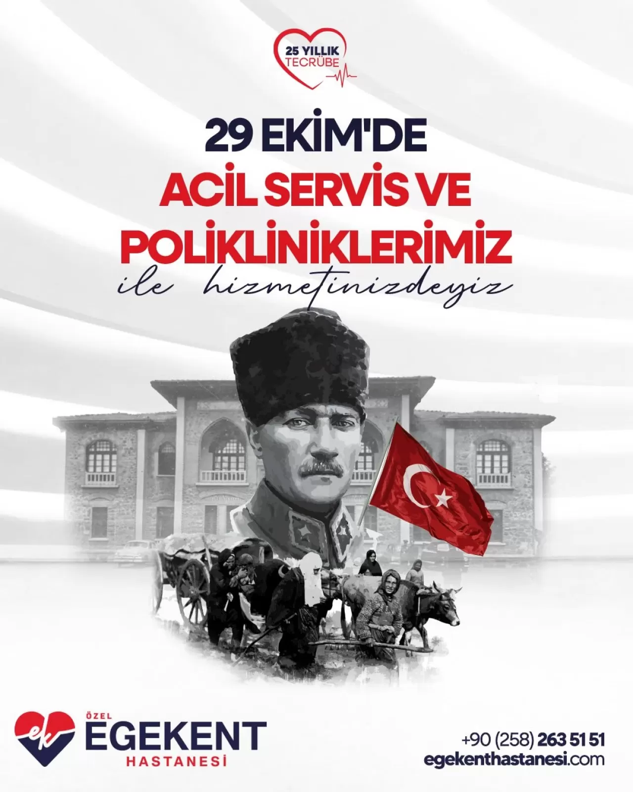 Denizli Özel Egekent Hastanesi Cumhuriyet Bayramı'nda Hizmet Verecek