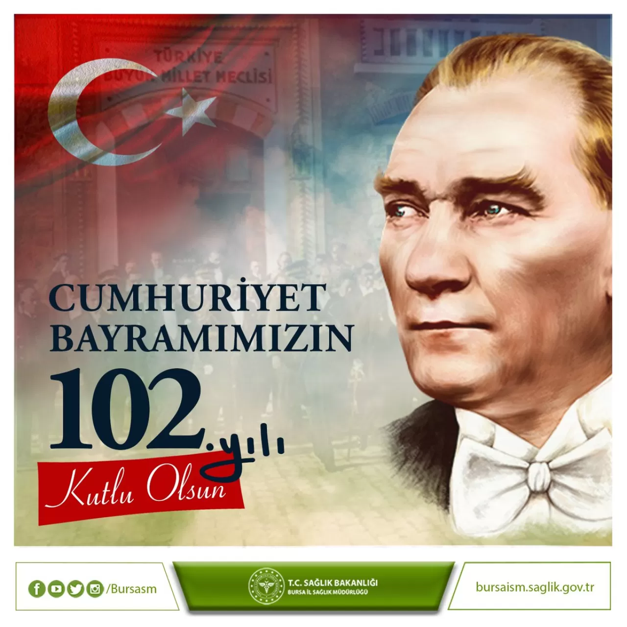 Bursa'da 29 Ekim Cumhuriyet Bayramı'nın 102. Yılı Kutlandı