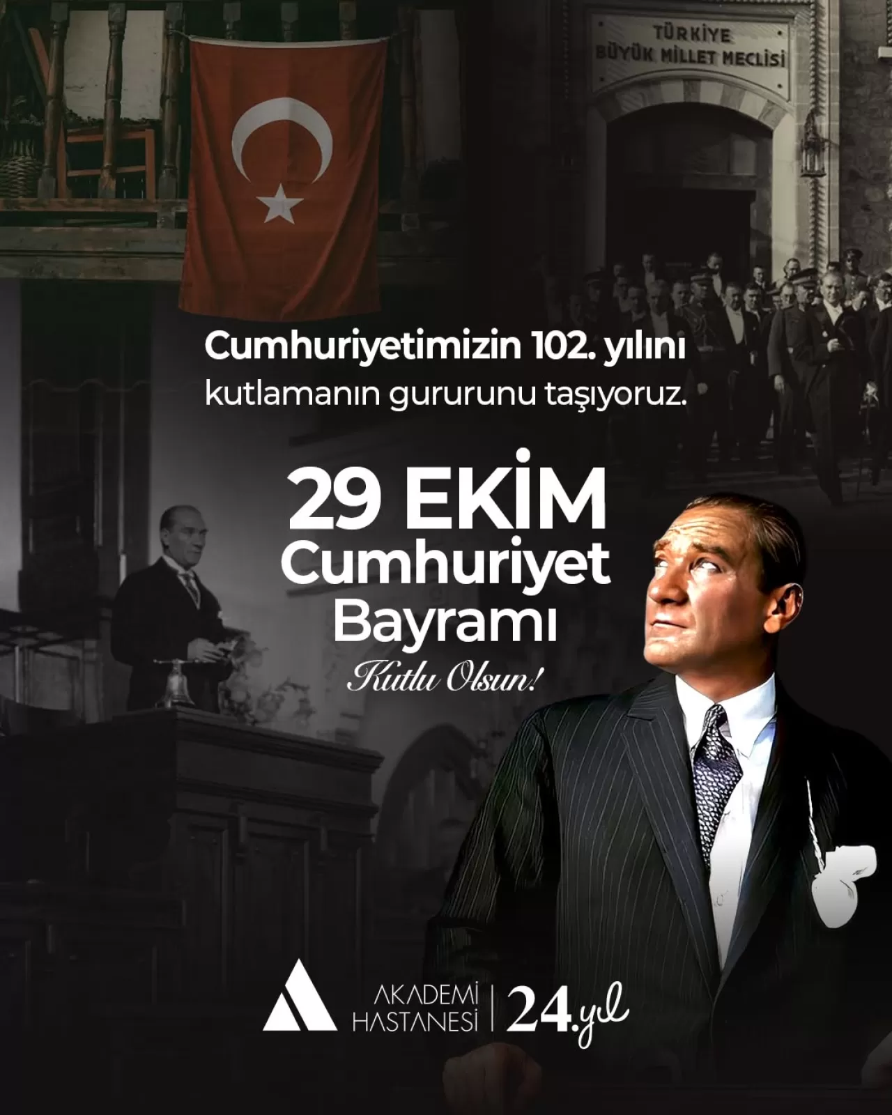 Kocaeli Akademi Hastanesi'nden 29 Ekim Cumhuriyet Bayramı Mesajı