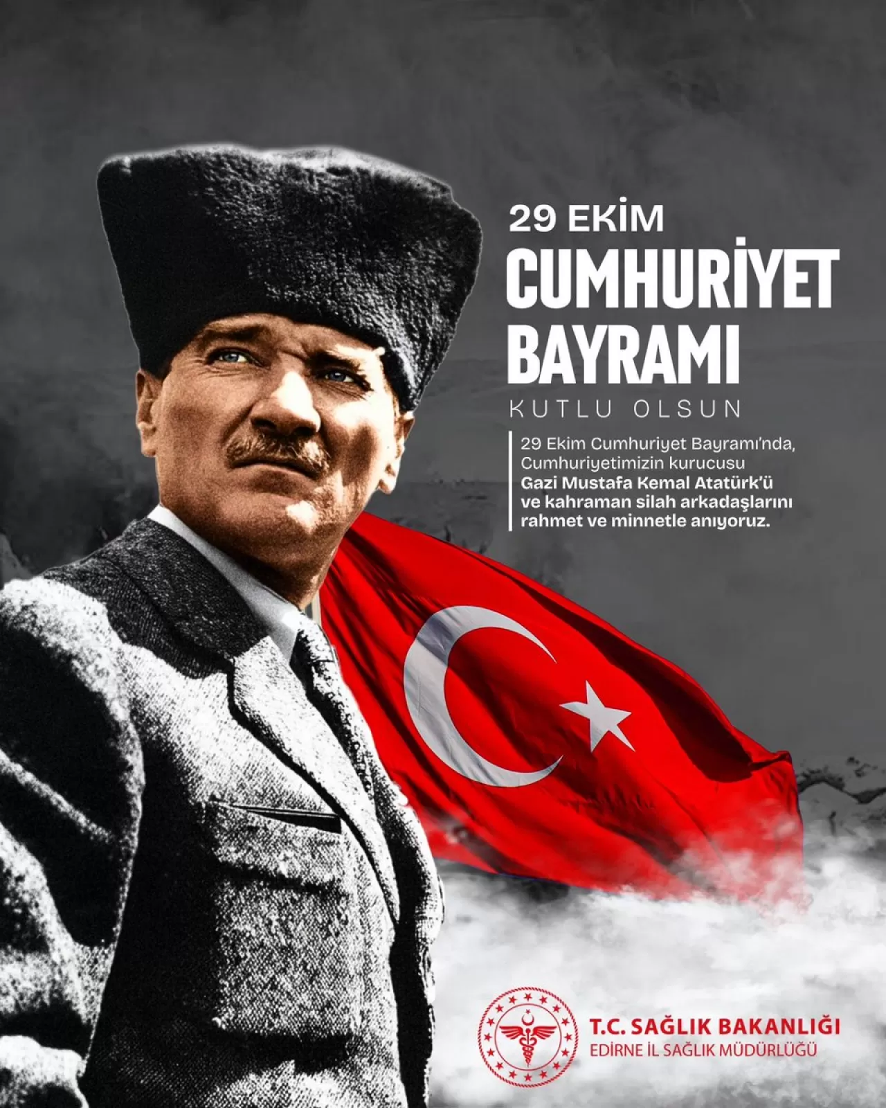 Edirne'de 29 Ekim Cumhuriyet Bayramı'nın 102. Yılı Kutlandı