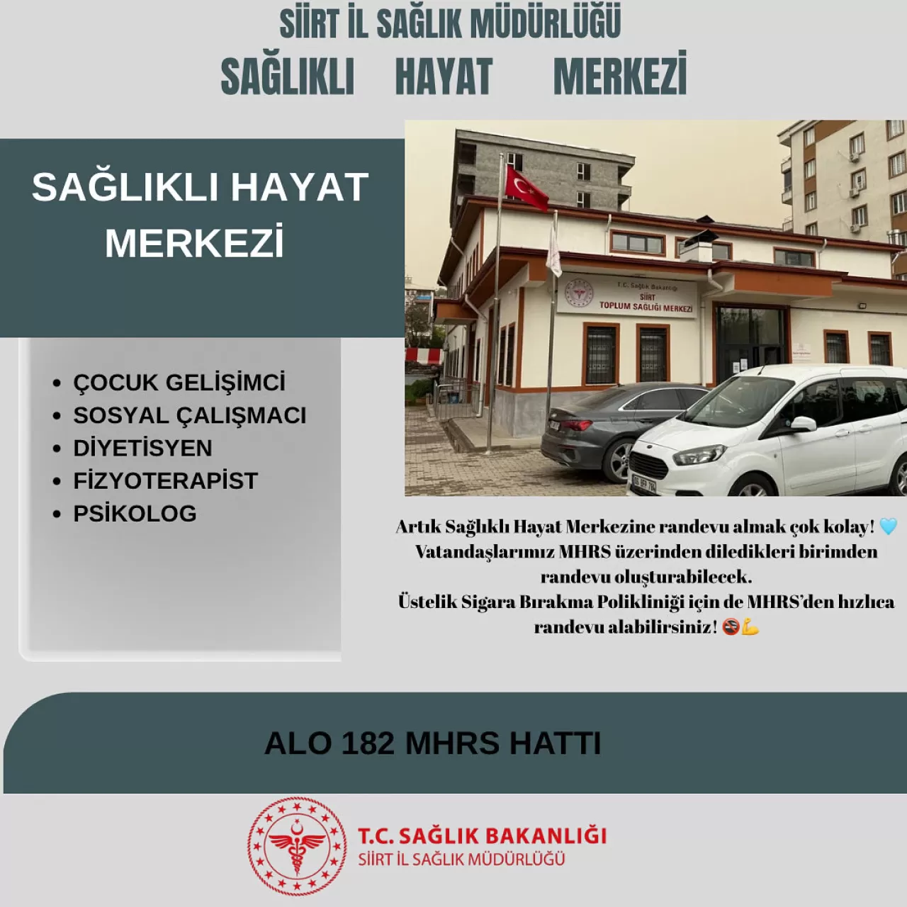 Siirt'te Sağlıklı Hayat Merkezlerine Randevu Artık Daha Kolay