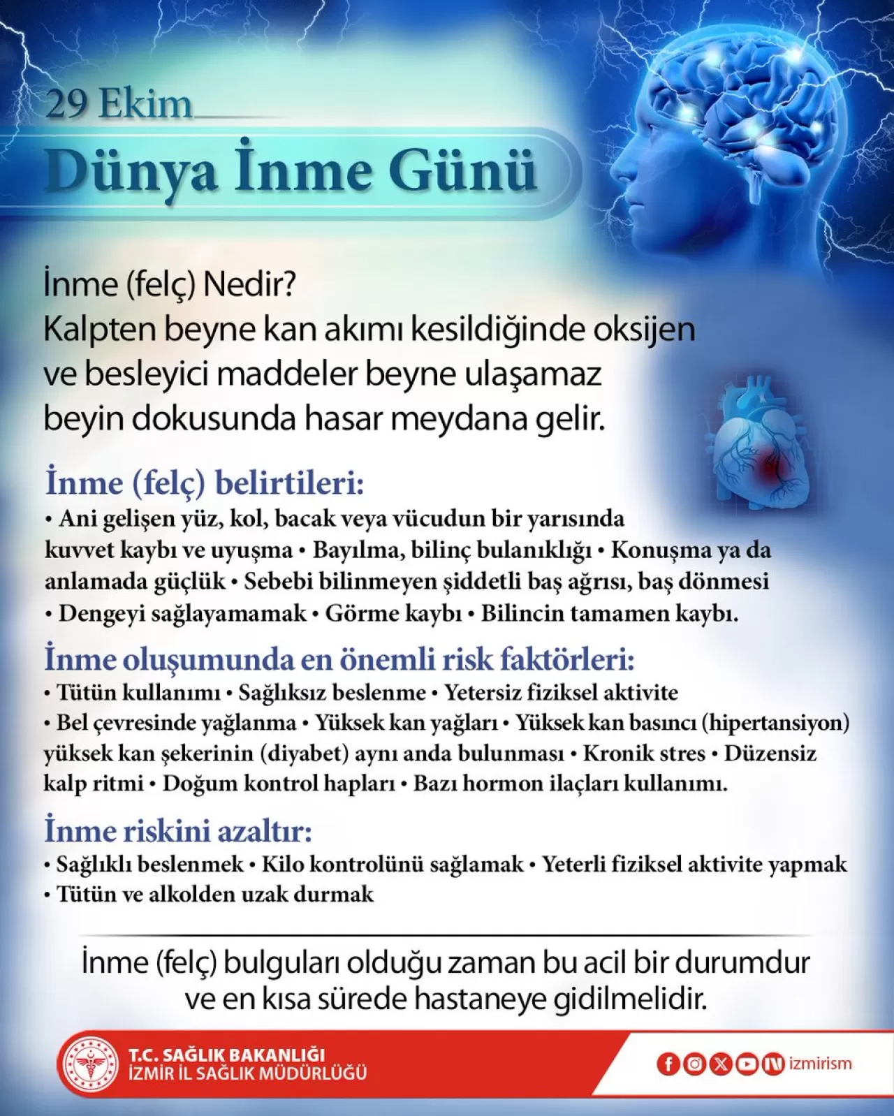 İzmir İl Sağlık Müdürlüğü'nden İnme Uyarısı: Belirtiler Acil Durum İşaretidir