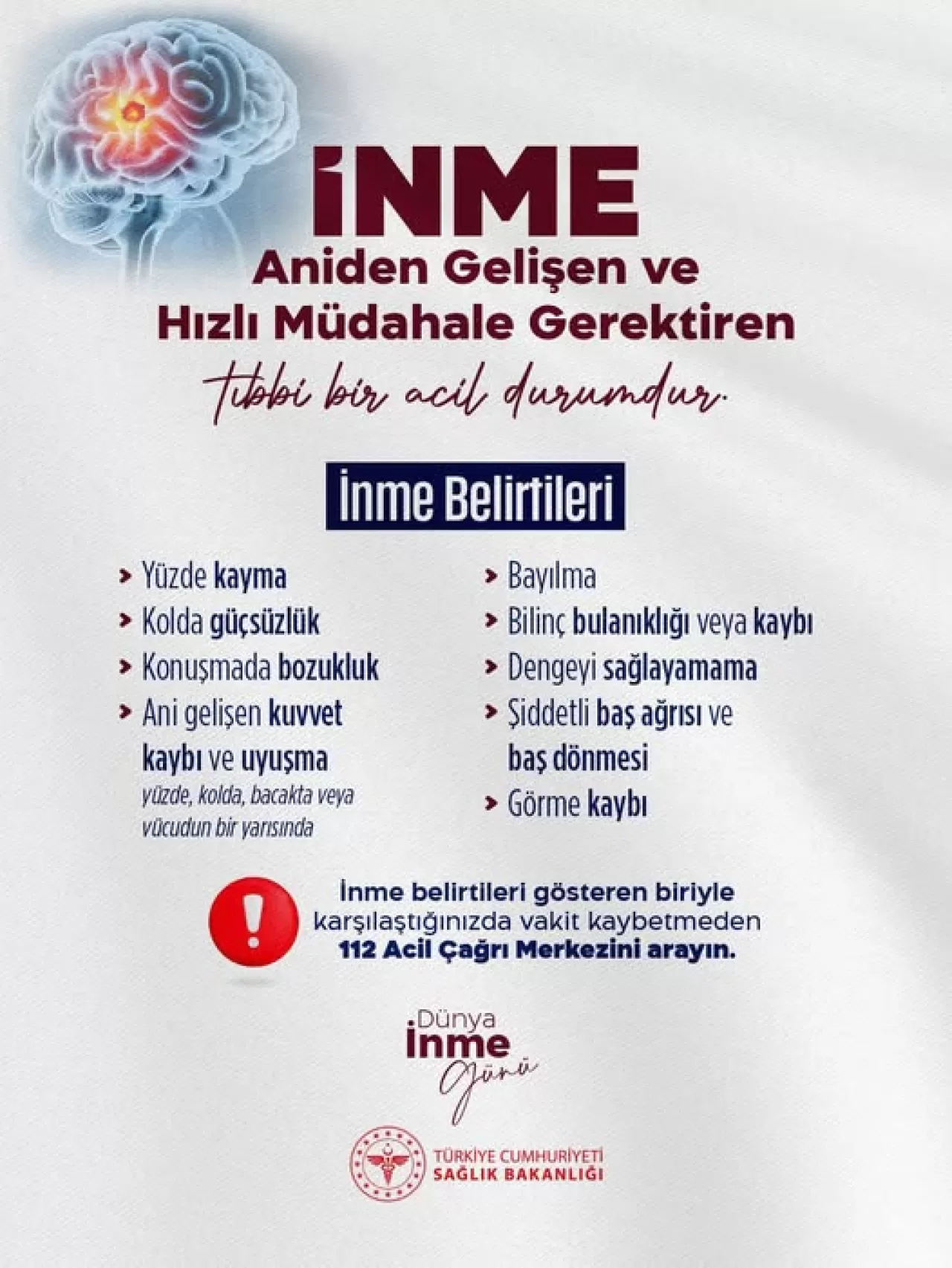 İnme Acil Müdahale Gerektiren Tıbbi Bir Durumdur