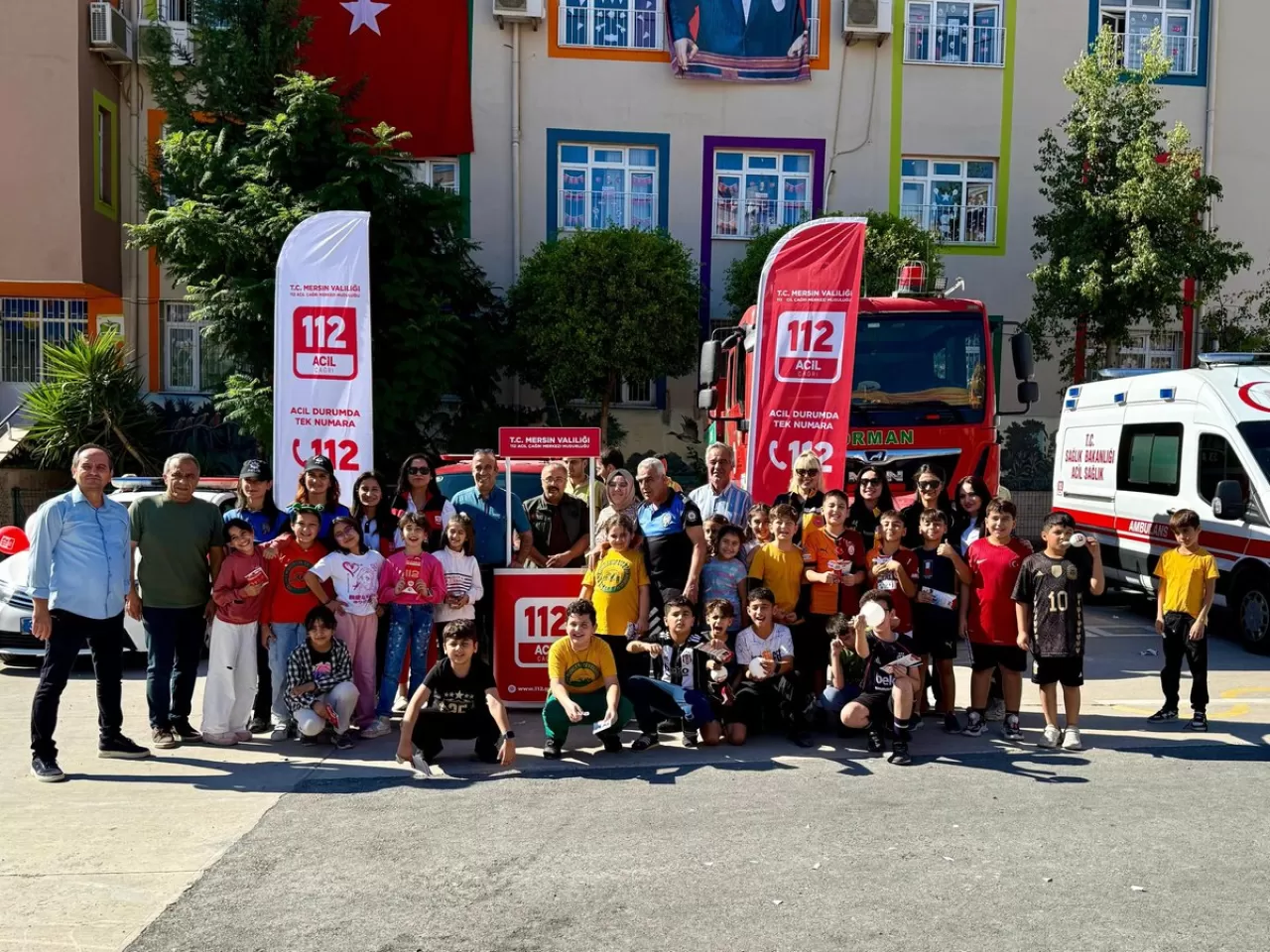 Mersin'de İlkokul Öğrencilerine 112 Acil Çağrı Merkezi Tanıtıldı