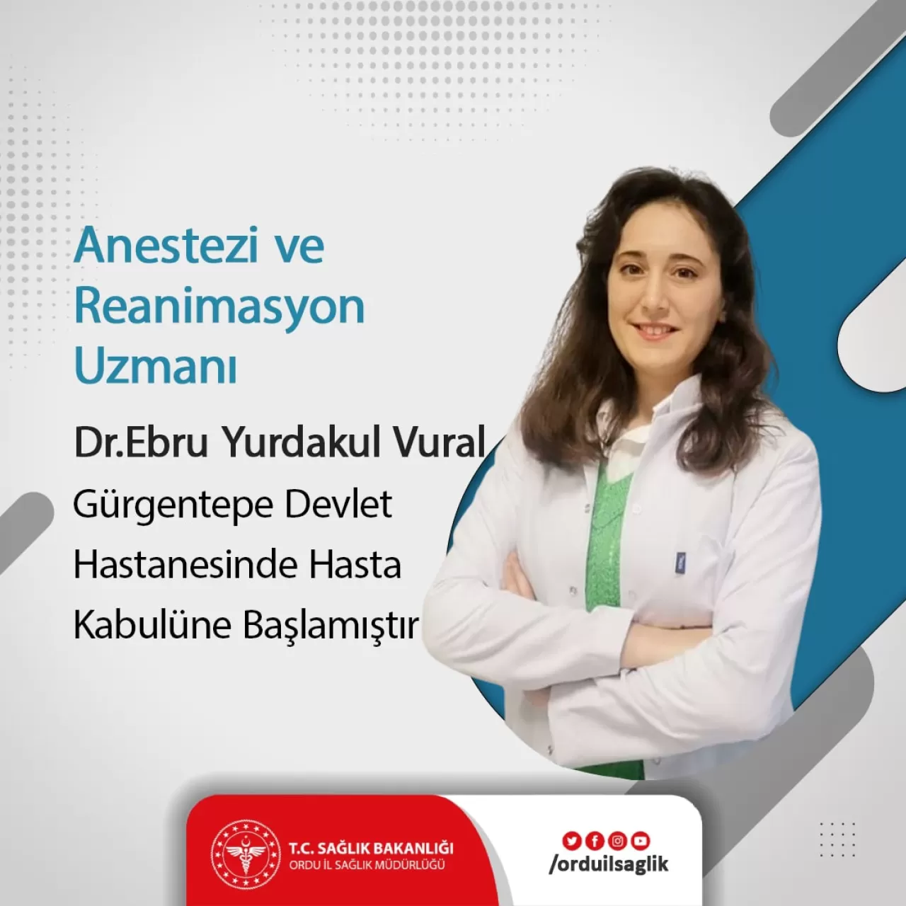 Ordu Gürgentepe Devlet Hastanesi'ne Yeni Anestezi Uzmanı